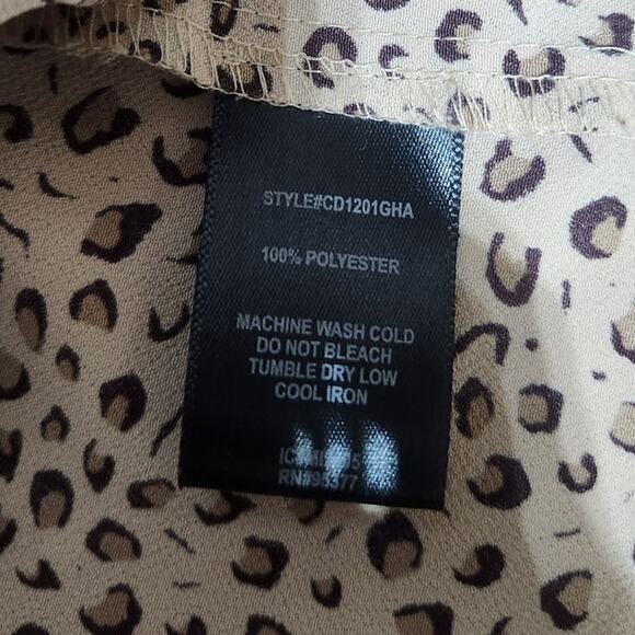 Sanctuary Brown Leopard Print Spaghetti Strap Wrap Dress Womens Size Large L - Picture 4 of 5